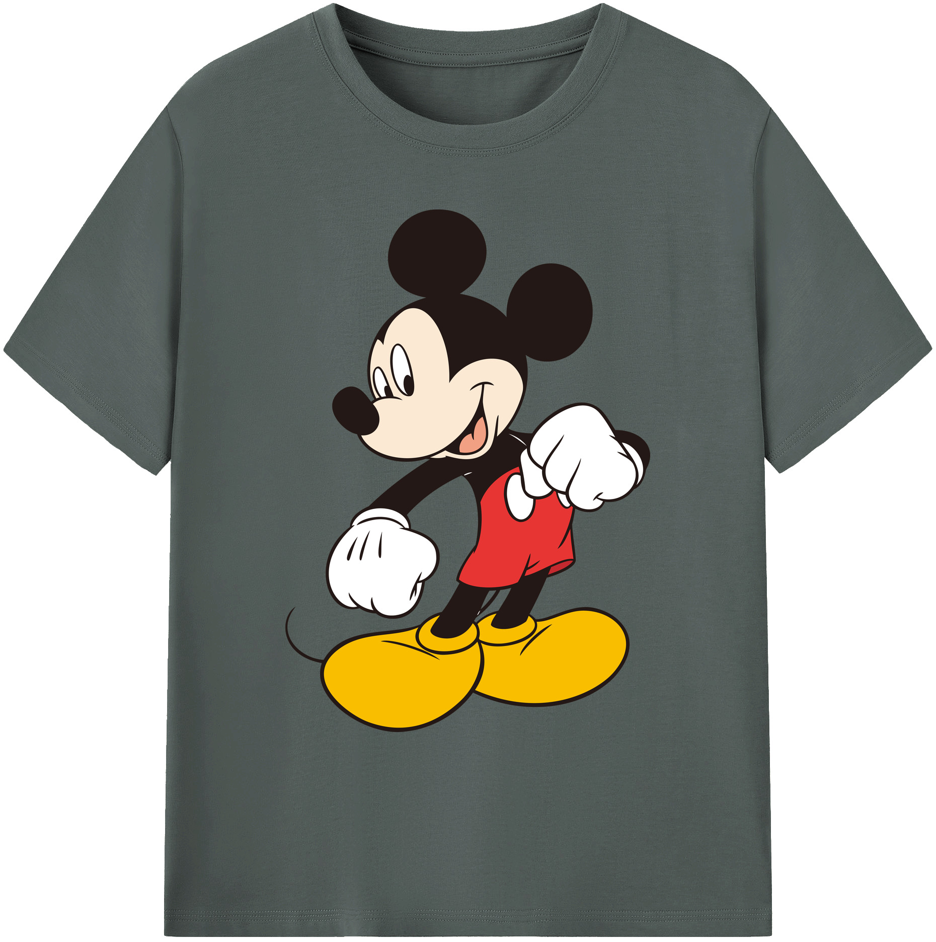 ミッキーマウス Mickey Mouse 綿100％ メンズ半袖Tシャツ｜肌触りやわらか＆通気性